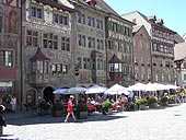 Rathausplatz in Stein am Rhein, Bodensee-Radweg