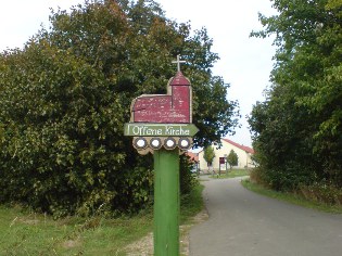 Wegweiser an der Flaeming-Skate