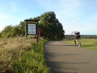 Hinweis auf die Steigung bzw. das Gefälle zwischen Ließen und Petkus