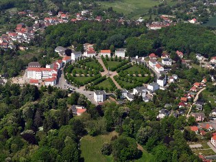 Blick auf den Circus in Putbus auf Rügen