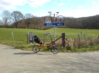 Unterwegs auf dem Ostseeküsten-Radweg: Wegweiser in Bockholmwik