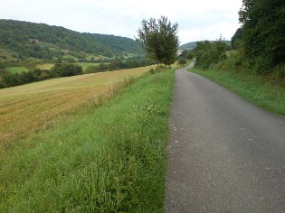 Unterwegs auf dem Radweg Liebliches Taubertal: Unweit von Archshofen